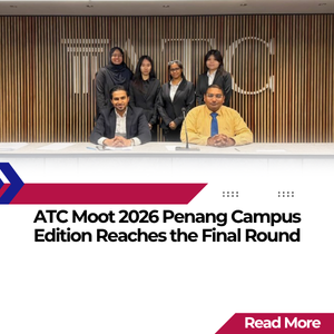 Group photo of ATC Moot 2026 Penang Campus finalists featured in an ATC News & Events post announcing the competition’s final round.