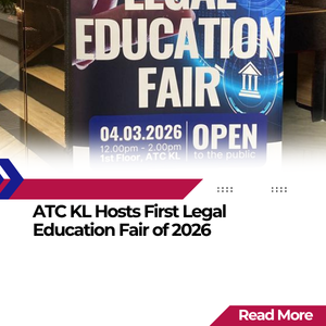 ATC KL Legal Education Fair 2026 event banner featuring participating UK partner universities, held on 4 March 2026 at ATC KL. More descriptive version: A standing event banner for ATC KL’s Legal Education Fair 2026, displaying event details, participating UK universities, and UKEC as part of the fair held on 4 March 2026.