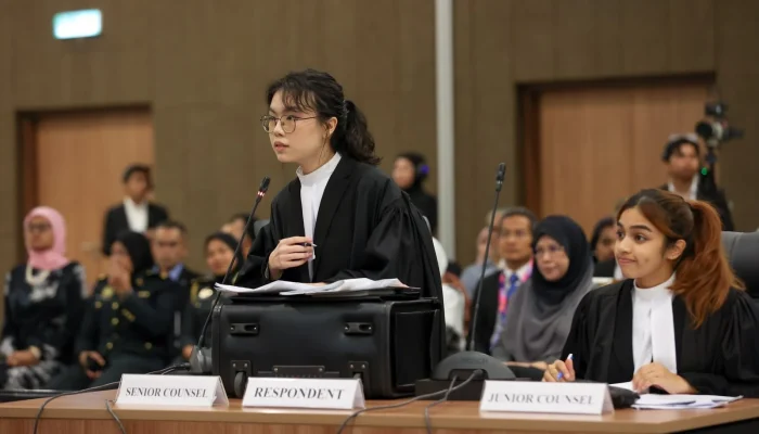 ATC senior counsel presenting the respondent case with junior counsel seated alongside